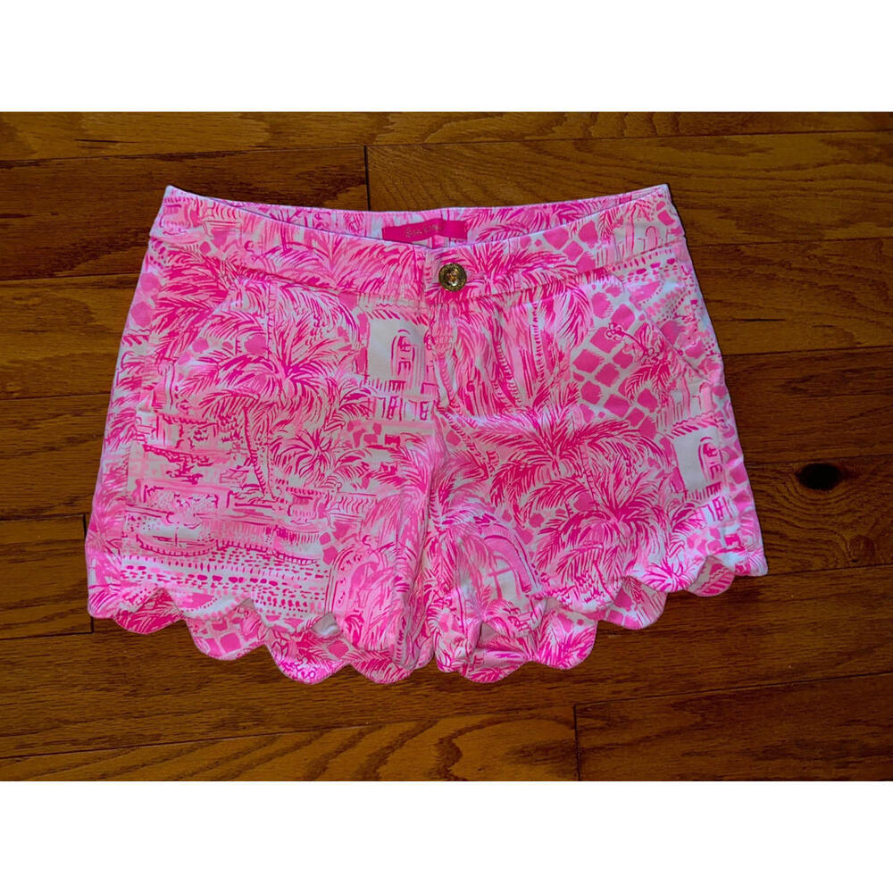 Lilly Pulitzer Buttercup Shorts Cheeky Melons Rule Breaker Pink Women's 0